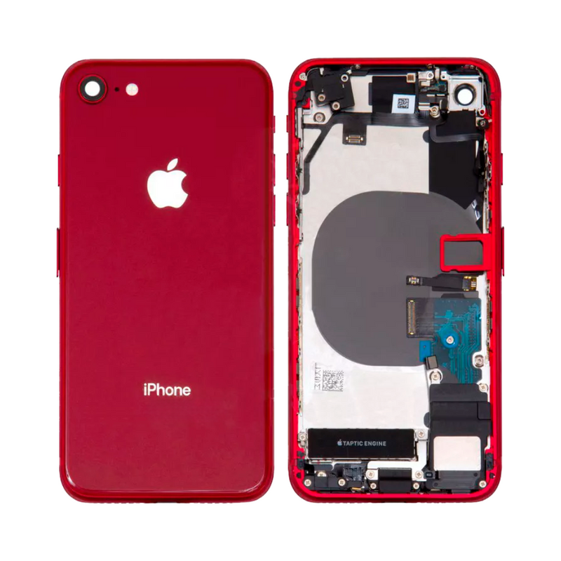 OEM Pulled iPhone SE (2020) Housing (A-/B+ Grade) with Small Parts Installed - Red (with logo)