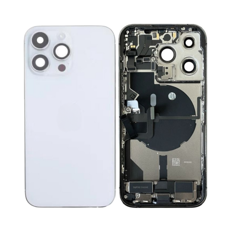 OEM Pulled iPhone 14 Pro Max Housing (A Grade) with Small Parts Installed - Silver (with logo)