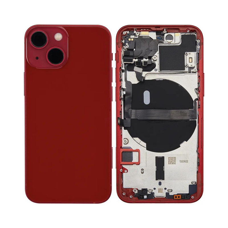 OEM Pulled iPhone 13 Housing (A-/B+ Grade) with Small Parts Installed - Red (with logo)