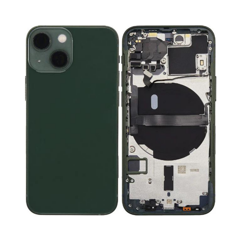 OEM Pulled iPhone 13 Mini Housing (A-/B+ Grade) with Small Parts Installed - Green (with logo)