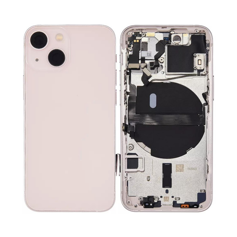 OEM Pulled iPhone 13 Housing (A-/B+ Grade) with Small Parts Installed - Pink (with logo)
