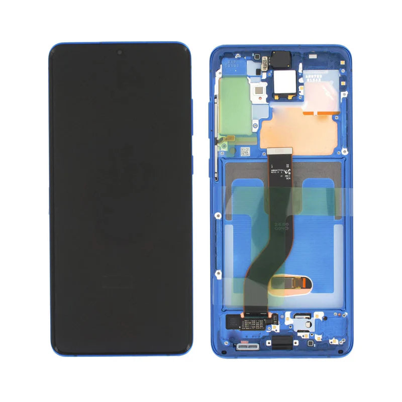 Samsung Galaxy S20 Plus 5G OLED Assembly with Frame - Aura Blue (Aftermarket +)
