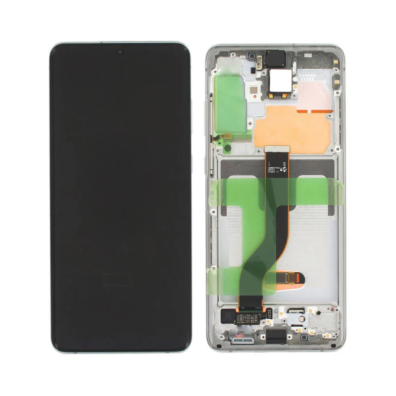 Samsung Galaxy S20 Plus 5G OLED Assembly with Frame - Cloud White (Aftermarket +)