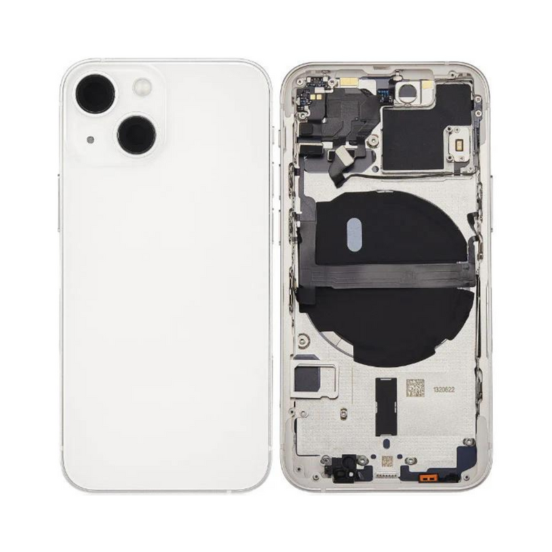 OEM Pulled iPhone 13 Mini Housing (A-/B+ Grade) with Small Parts Installed - Starlight (with logo)