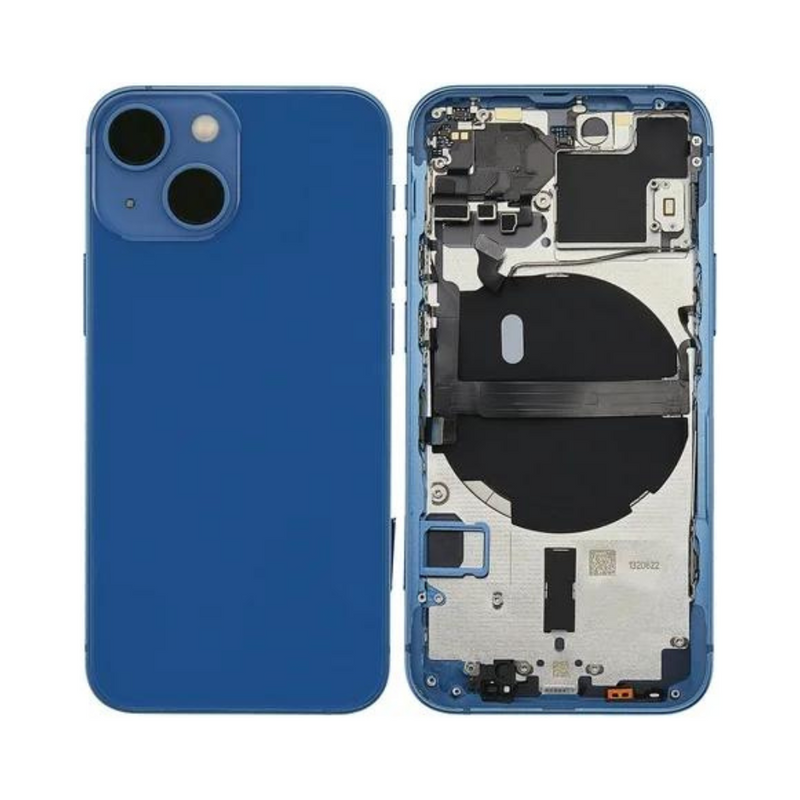 OEM Pulled iPhone 13 Housing (A-/B+ Grade) with Small Parts Installed - Blue (with logo)