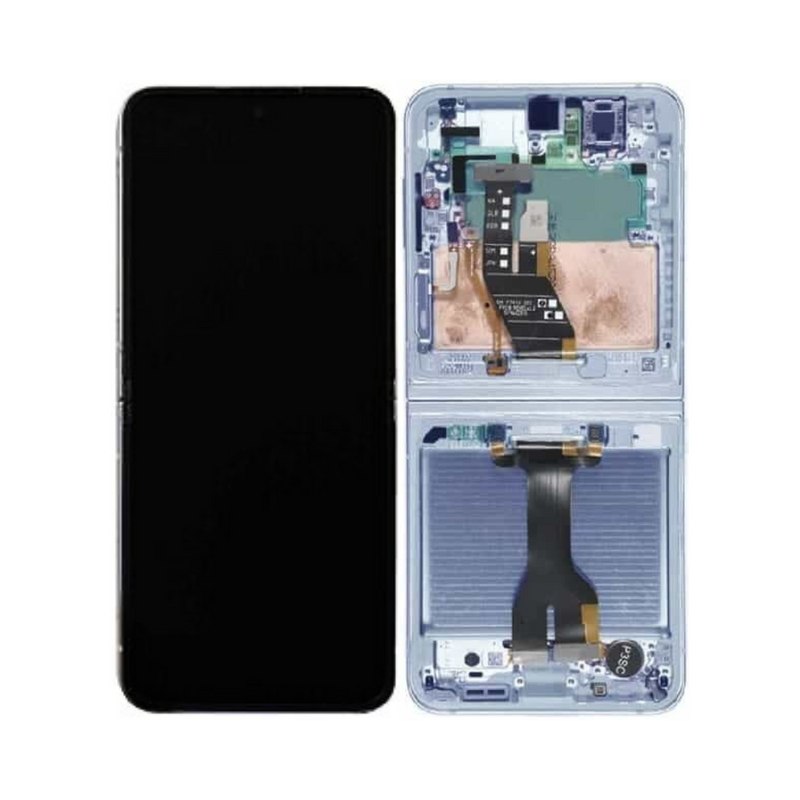 Samsung Galaxy Z Flip 6 - OLED Assembly with Frame - Blue (Service Pack)