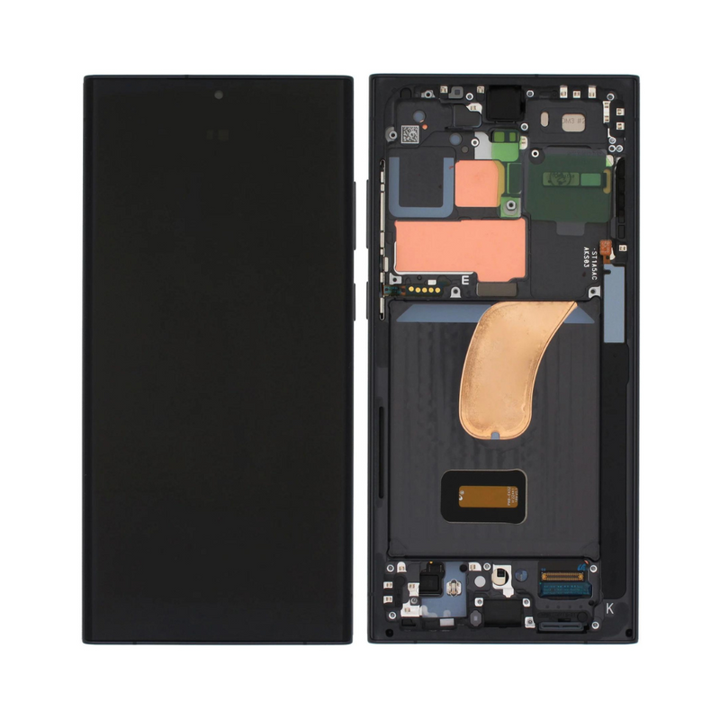 Samsung Galaxy S23 Ultra OLED Assembly with Frame - Phantom Black (Aftermarket +)