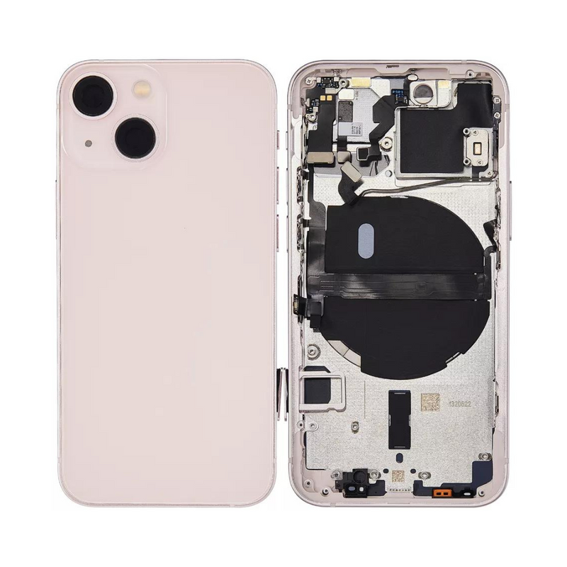 OEM Pulled iPhone 13 Mini Housing (A-/B+ Grade) with Small Parts Installed - Pink (with logo)