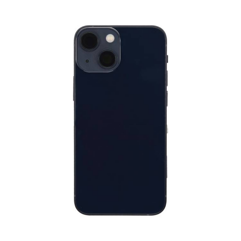 OEM Pulled iPhone 13 Mini Housing (A-/B+ Grade) with Small Parts Installed - Midnight (with logo)