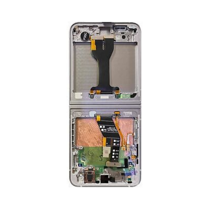 Samsung Galaxy Z Flip 6 - OLED Assembly with Frame - Silver Shadow (Service Pack)