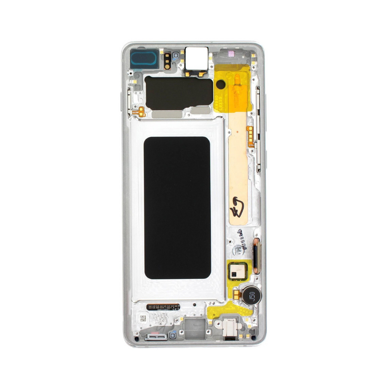 Samsung Galaxy S10 Plus - Original Pulled LCD Assembly with frame (Grade B) - Prism White