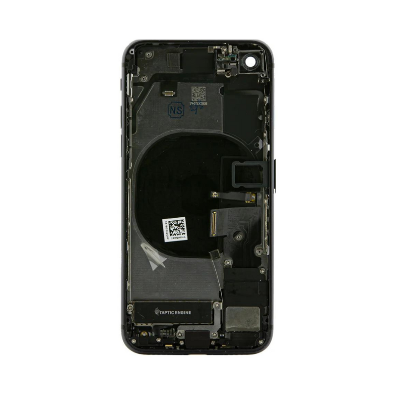 OEM Pulled iPhone SE (2020) Housing (A-/B+ Grade) with Small Parts Installed - Black (with logo)