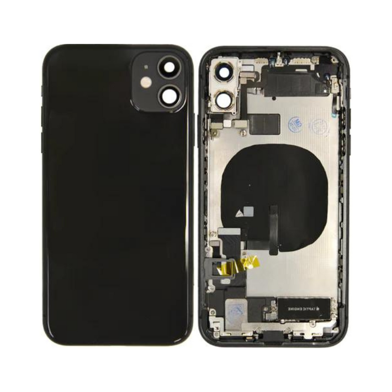 OEM Pulled iPhone 12 Housing (A-/B+ Grade) with Small Parts Installed - Black (with logo)