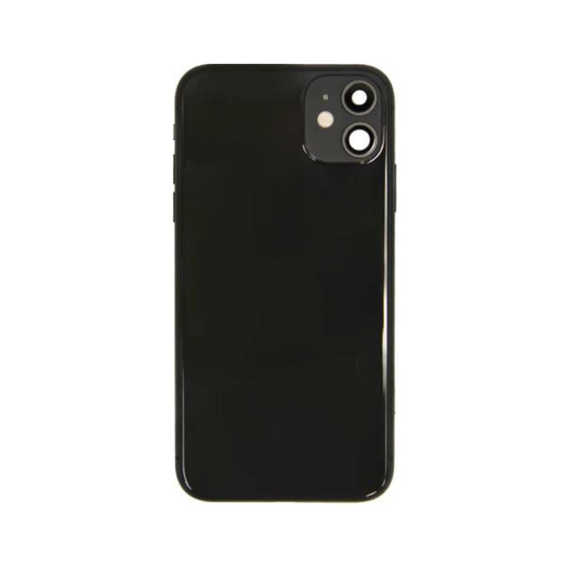 OEM Pulled iPhone 12 Mini Housing (A-/B+ Grade) with Small Parts Installed - Black (with logo)