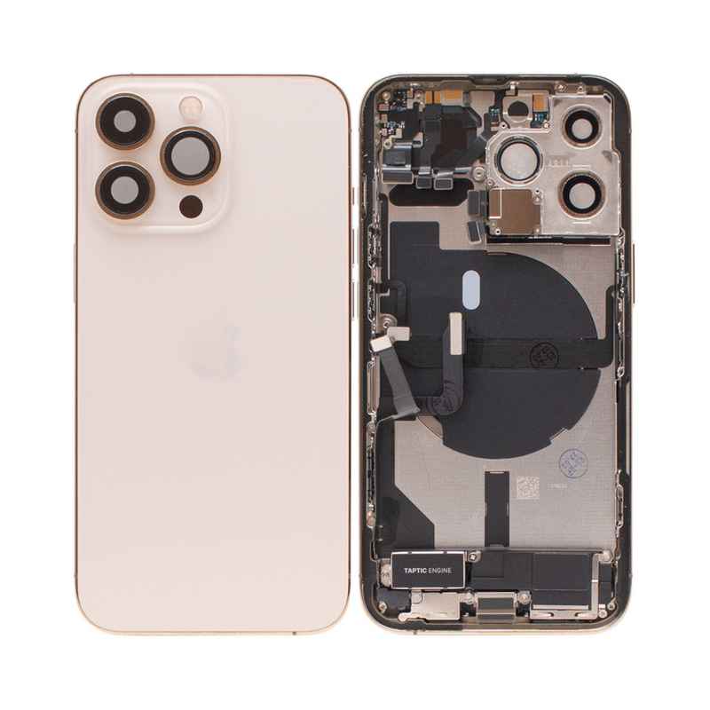 OEM Pulled iPhone 13 Pro Housing (A-/B+ Grade) with Small Parts Installed - Gold (with logo)