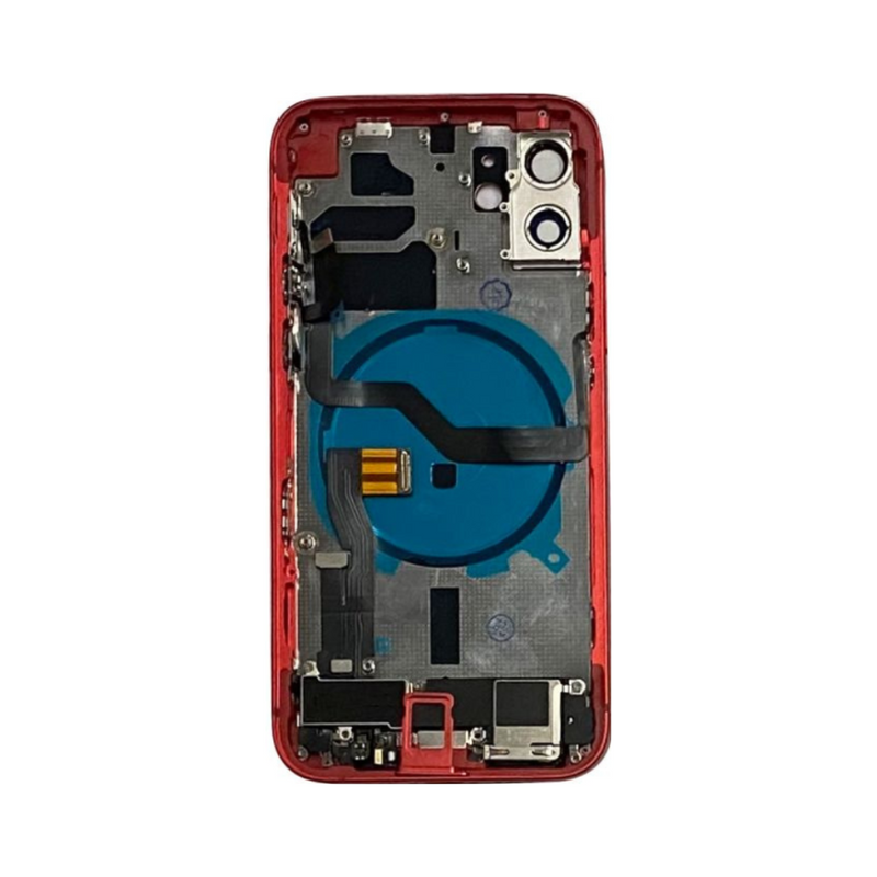 OEM Pulled iPhone 12 Mini Housing (A-/B+ Grade) with Small Parts Installed - Red (with logo)