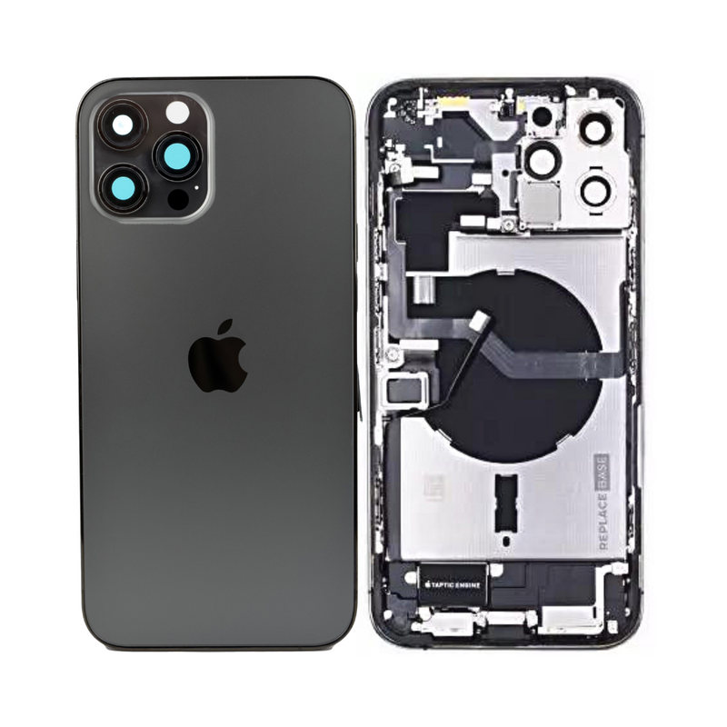 OEM Pulled iPhone 12 Pro Housing (A-/B+ Grade) with Small Parts Installed - Graphite (with logo)