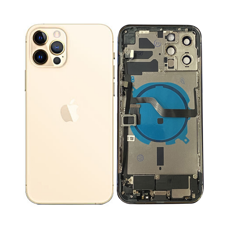 OEM Pulled iPhone 12 Pro Housing (A-/B+ Grade) with Small Parts Installed - Gold (with logo)