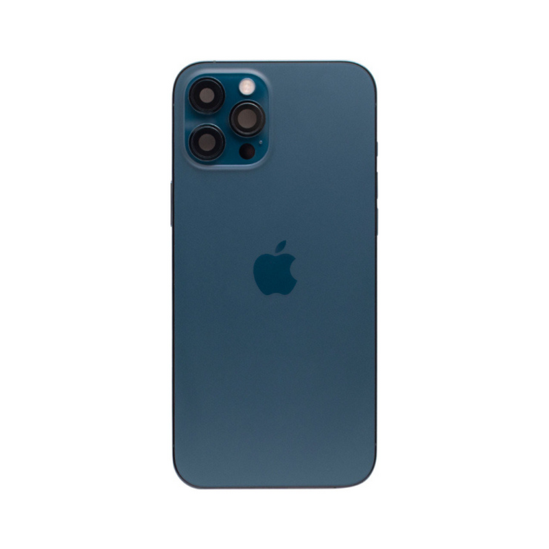 OEM Pulled iPhone 12 Pro Housing (A-/B+ Grade) with Small Parts Installed - Pacific Blue (with logo)