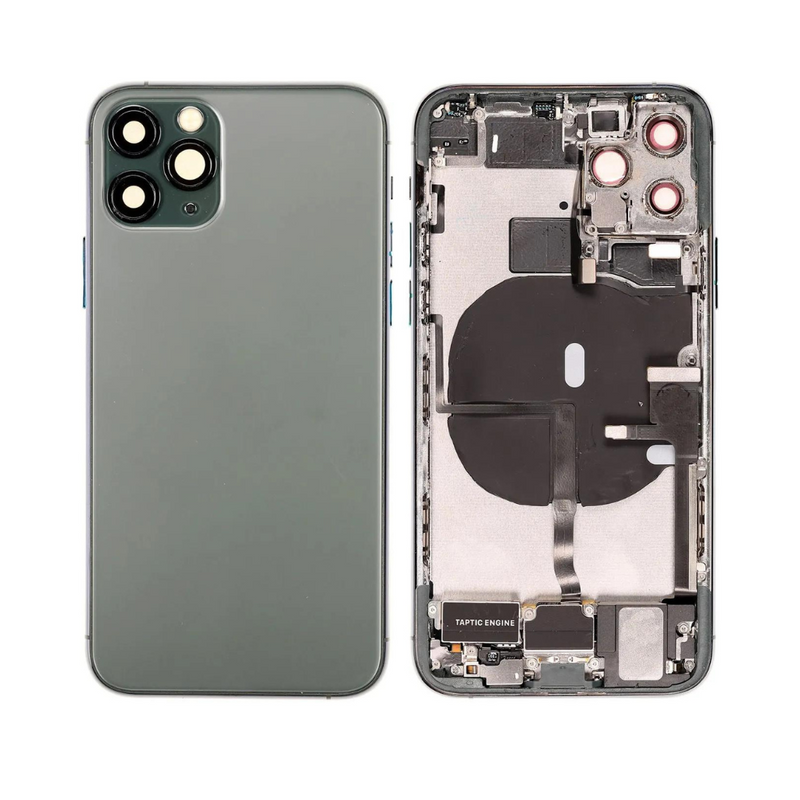 OEM Pulled iPhone 11 Pro Housing (A-/B+ Grade) with Small Parts Installed - Midnight Green (with logo)