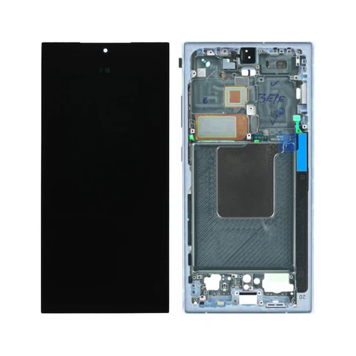 Samsung Galaxy S24 Ultra - OLED Assembly with Frame (Service Pack) - Titanium Blue