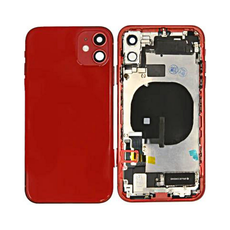 OEM Pulled iPhone 11 Housing (A-/B+ Grade) with Small Parts Installed - Red (with logo)