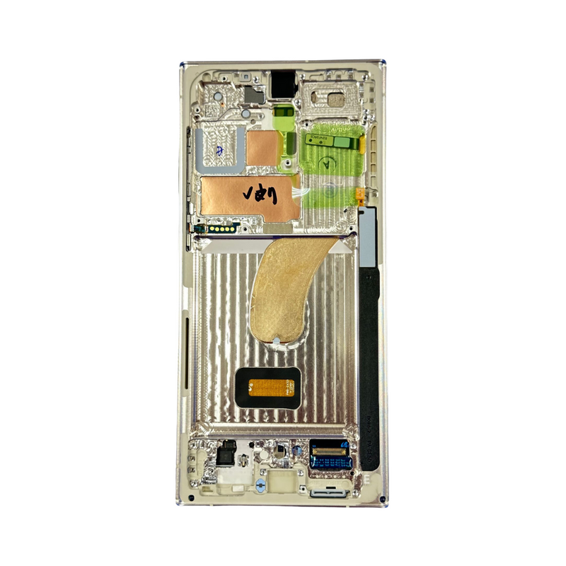 Samsung Galaxy S23 Ultra OLED Assembly with Frame - Cream (Aftermarket +)