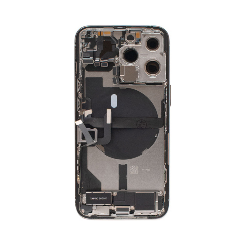 OEM Pulled iPhone 13 Pro Housing (A-/B+ Grade) with Small Parts Installed - Silver (with logo)