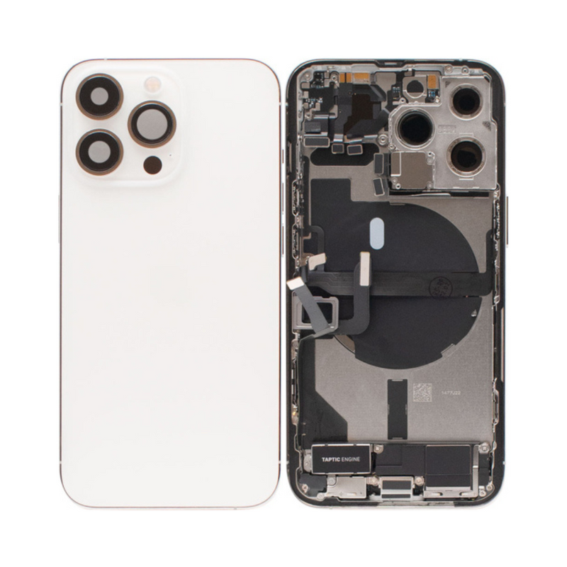 OEM Pulled iPhone 13 Pro Housing (A-/B+ Grade) with Small Parts Installed - Silver (with logo)