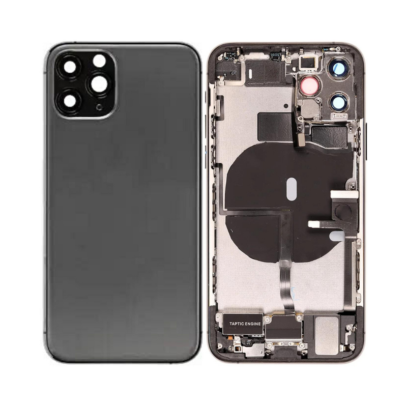 OEM Pulled iPhone 11 Pro Housing (A-/B+ Grade) with Small Parts Installed - Space Grey (with logo)