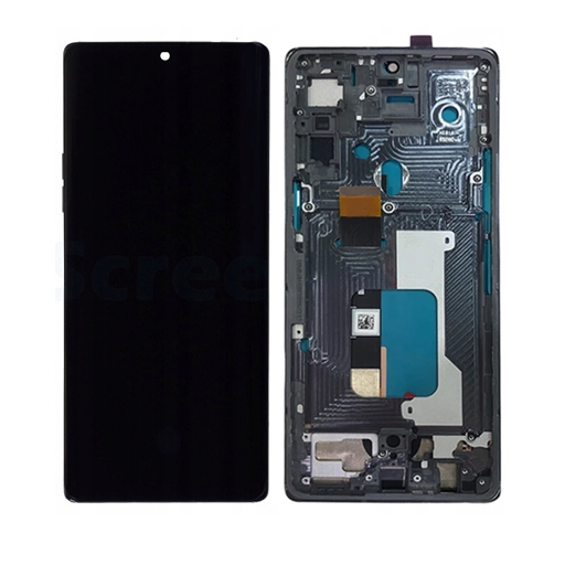 LG Velvet 5G OLED Assembly - OEM with Frame (Black)