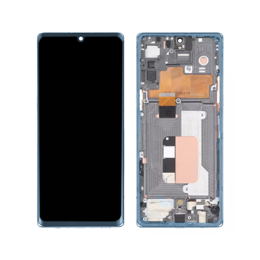 LG Velvet 5G OLED Assembly - OEM with Frame (Blue)