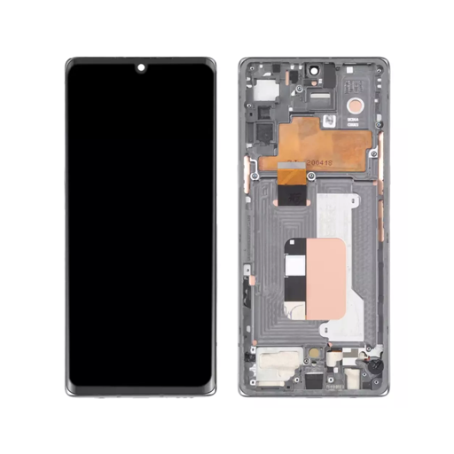 LG Velvet 5G OLED Assembly - OEM with Frame (Silver)