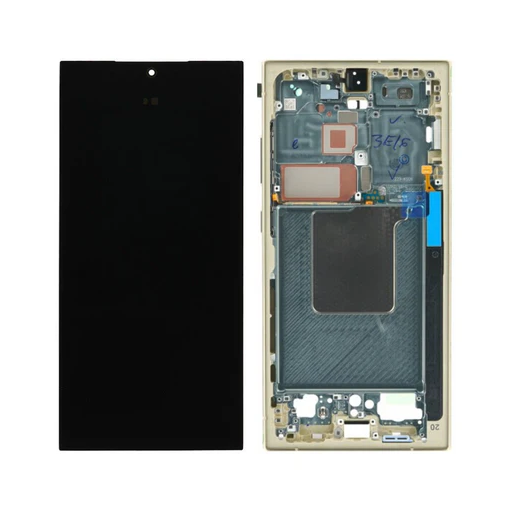 Samsung Galaxy S24 Ultra - OLED Assembly with frame (Glass Change) - Titanium Yellow