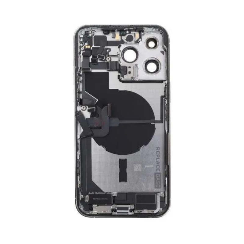 OEM Pulled iPhone 14 Pro Housing (A-/B+ Grade) with Small Parts Installed - Silver (with logo)