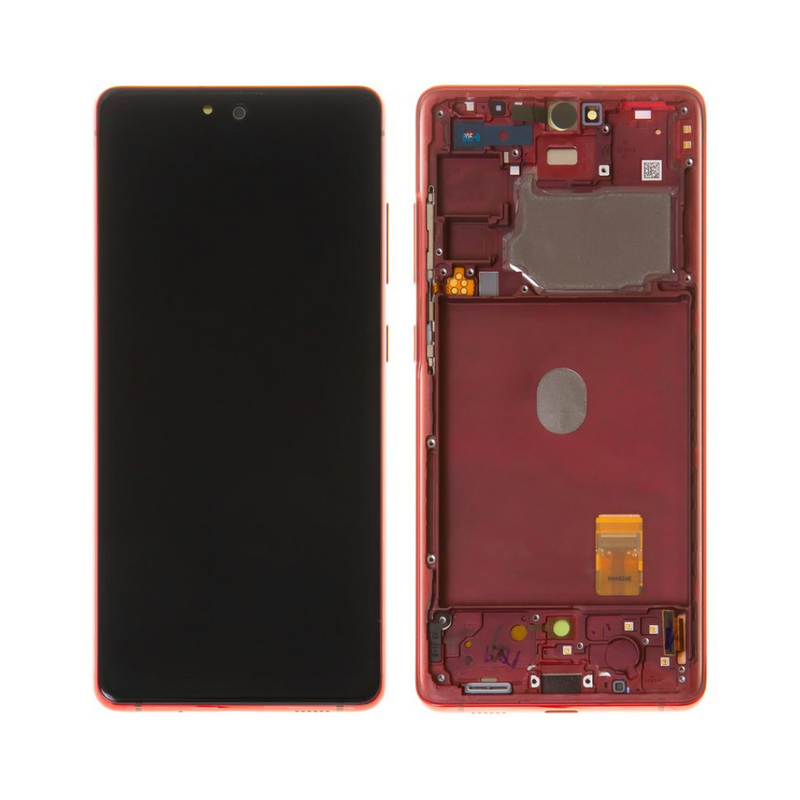 Samsung Galaxy S20 FE - Original Pulled OLED Assembly with frame (B+ Grade) - Cloud Red