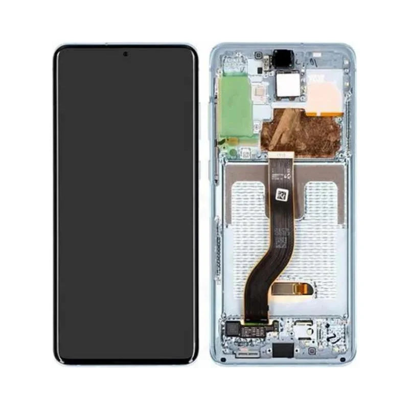 Samsung Galaxy S20 Plus 5G OLED Assembly with Frame - Cloud Blue (Aftermarket +)