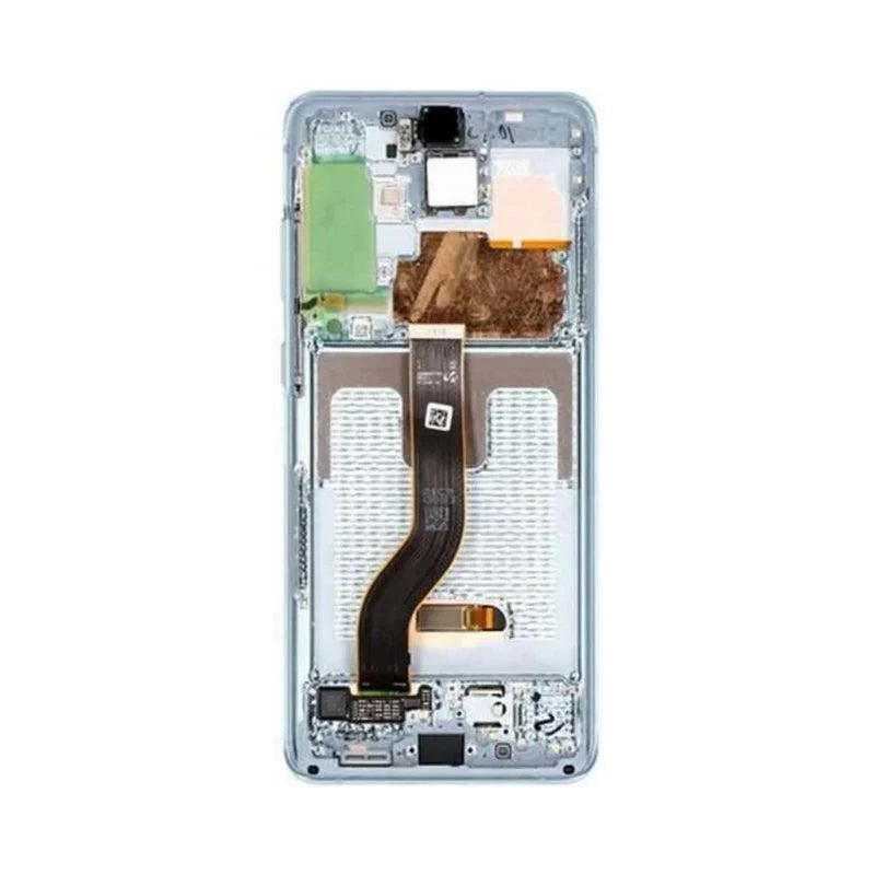 Samsung Galaxy S20 Plus 5G OLED Assembly with Frame - Cloud Blue (Aftermarket +)