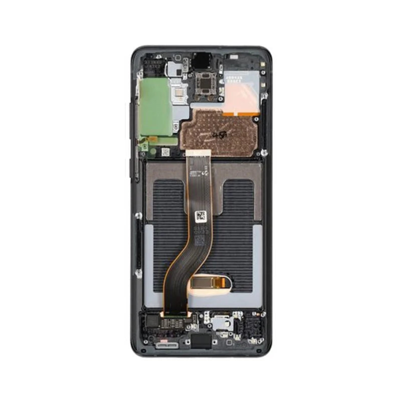 Samsung Galaxy S20 Plus 5G OLED Assembly with Frame - Cosmic Black (Aftermarket +)