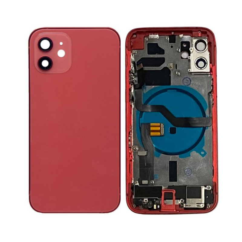 OEM Pulled iPhone 12 Housing (A-/B+ Grade) with Small Parts Installed - Red (with logo)