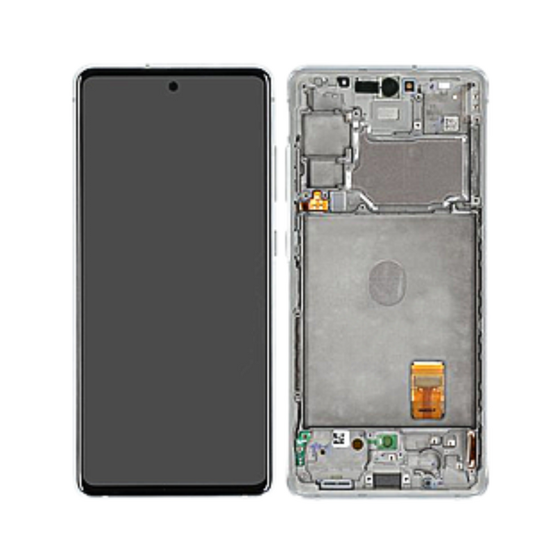 Samsung Galaxy S20 FE - Original Pulled OLED Assembly with frame (A-/B+ Grade) - Cloud White