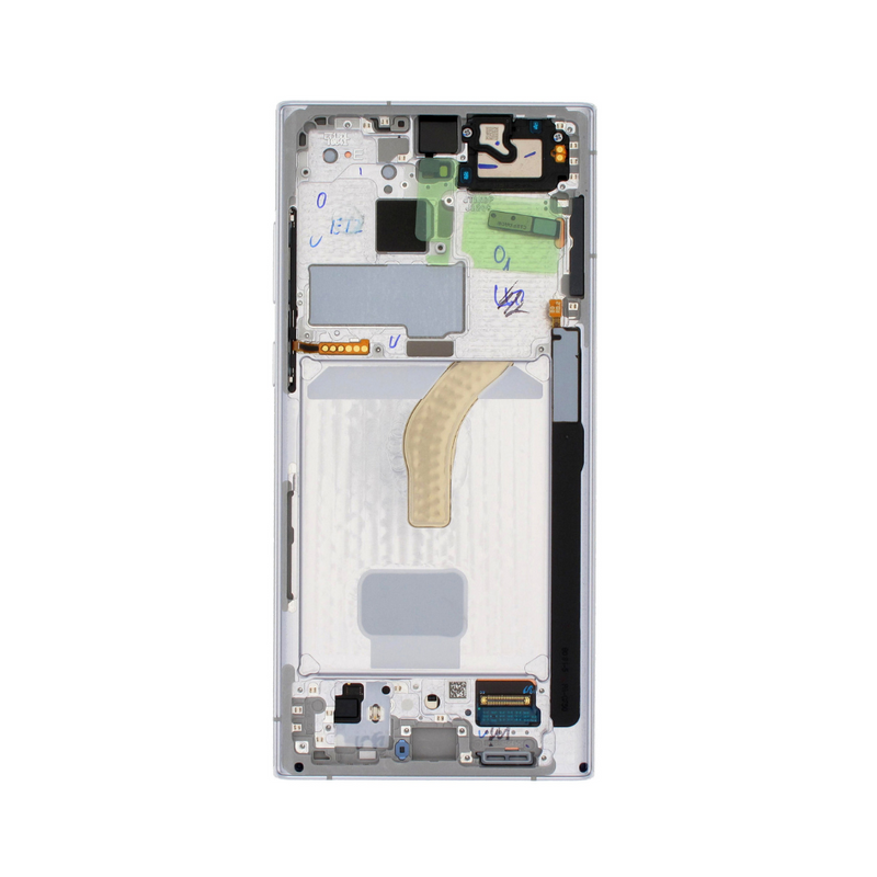 Samsung Galaxy S22 Ultra - Original Pulled OLED Assembly with frame (C Grade) - Phantom White