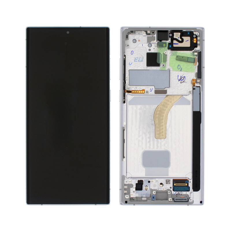 Samsung Galaxy S22 Ultra - Original Pulled OLED Assembly with frame (C Grade) - Phantom White