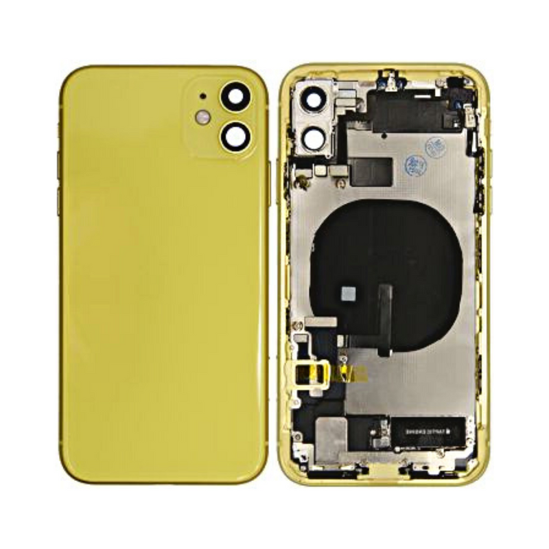 OEM Pulled iPhone 11 Housing (A-/B+ Grade) with Small Parts Installed - Yellow (with logo)