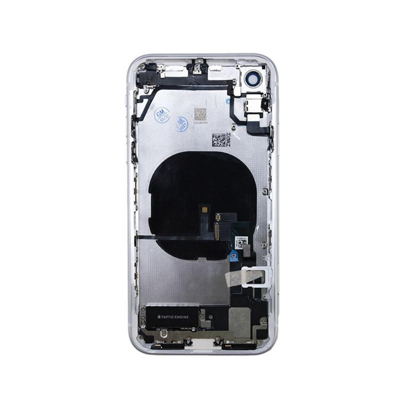 OEM Pulled iPhone XR Housing (B Grade) with Small Parts Installed - White (with logo)